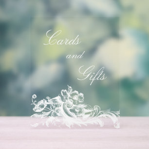 Elegant Classic French Rococo Floral Acrylic Sign