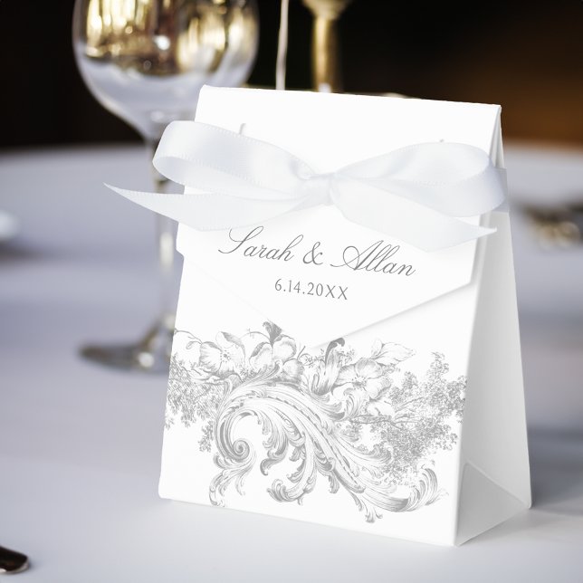 Elegant Classic French Rococo Floral Favour Box (Creator Uploaded)