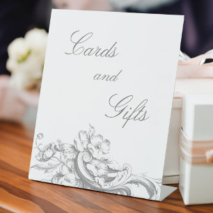 Elegant Classic French Rococo Floral Pedestal Sign