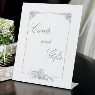 Elegant Classic French Rococo Floral Pedestal Sign