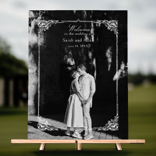 Elegant Classic French Rococo Floral Welcome Acrylic Sign