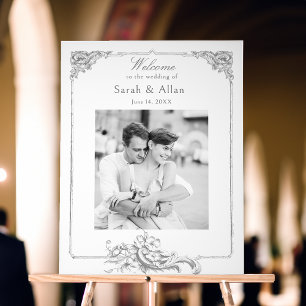 Elegant Classic French Rococo Floral Welcome Acrylic Sign