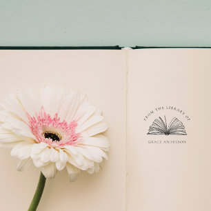 Elegant Classic From The Library Of Custom Name Rubber Stamp