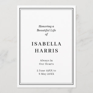 Elegant Classic Funeral Service Design Programme