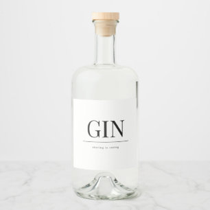 elegant classic GIN wedding Liquor Bottle Label