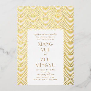 Elegant classic gold asian wedding. Chinese wave