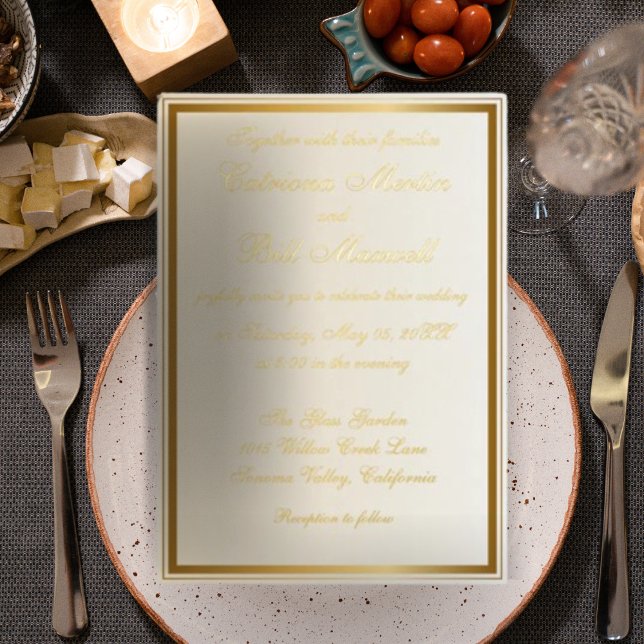 Elegant Classic Gold Foil Wedding Invitation (Creator Uploaded)