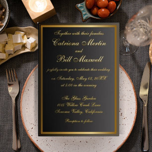 Elegant Classic Gold Foil Wedding Invitation