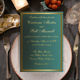 Elegant Classic Gold Foil Wedding Invitation