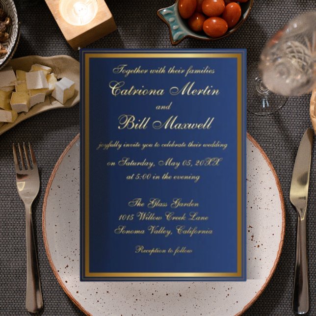 Elegant Classic Gold Foil Wedding Invitation (Creator Uploaded)