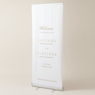 Elegant Classic Gold Formal Minimal Wedding Retractable Banner