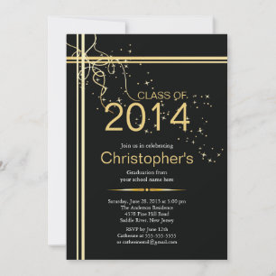 Elegant Classic Gold Graduation Party Invitation