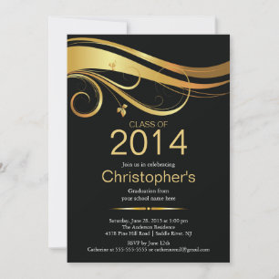 Elegant Classic Gold Graduation Party Invitation