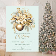 Elegant classic gold green mint luxury Christmas