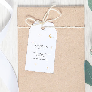 Elegant Classic Gold Moon Stars Wedding Thank You Gift Tags