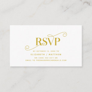 Elegant Classic, Gold Script, RSVP respond Enclosure Card