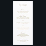 Elegant Classic Gold Traditional Formal Wedding Menu<br><div class="desc">Elegant faux gold wedding menu featuring a simple and minimal design with the title in a traditional serif font and the course headers in an elegant calligraphy script.  A classic style that is perfect for a formal wedding.</div>