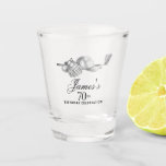 Elegant Classic Golf 70th Birthday Party Custom Shot Glass<br><div class="desc">Elegant black and white custom birthday shotglass for a golfer. The top of is decorated with golf accessories - a golf club, golf ball, hat and gloves. The watercolor design creates a traditional and classic aesthetic. Perfect for a birthday bash at the club or a backyard BBQ. All of the...</div>