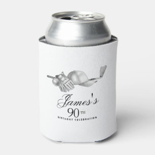 Elegant Classic Golf 90th Birthday Party Custom Can Cooler