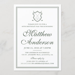Elegant Classic Golf Birthday Party Invitation