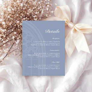 Elegant Classic Gothic Ornate Blue Wedding Details Enclosure Card