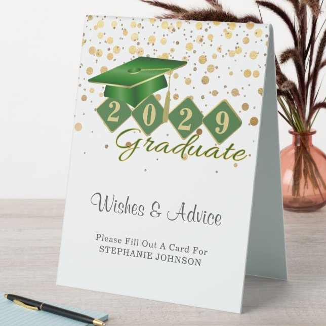 Elegant Classic Graduation Party Green & Gold (In SItu (Table))