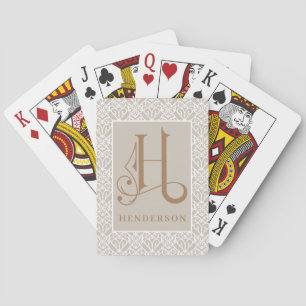 Elegant Classic H Monogram, Personalise Bicycle P Playing Cards