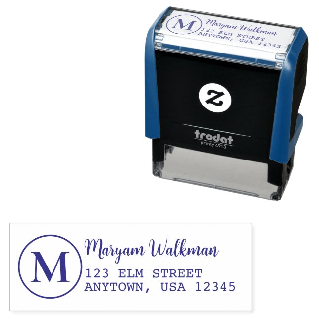 Elegant Classic Initial Monogram Return Address Self-inking Stamp (In Situ)