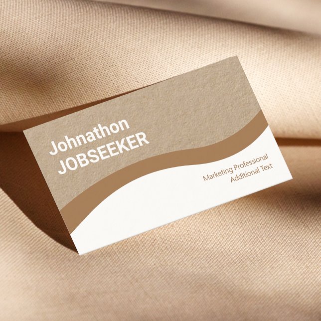Elegant Classic Job Seeker Clean Kraft Paper Brown Business Card (Creator Uploaded)
