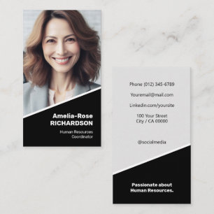 Elegant Classic Job Seeker Minimalist Classy Black Business Card