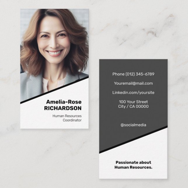 Elegant Classic Job Seeker Minimalist Classy White Business Card (Front/Back)