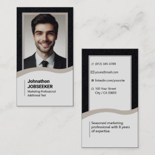 Elegant Classic Job Seeker Search Plain Gray Business Card