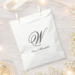 Elegant Classic Last Name Initial Wedding Favour Bags