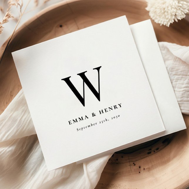 Elegant Classic Last Name Initial Wedding Napkin (Creator Uploaded)