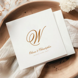 Elegant Classic Last Name Initial Wedding Napkin