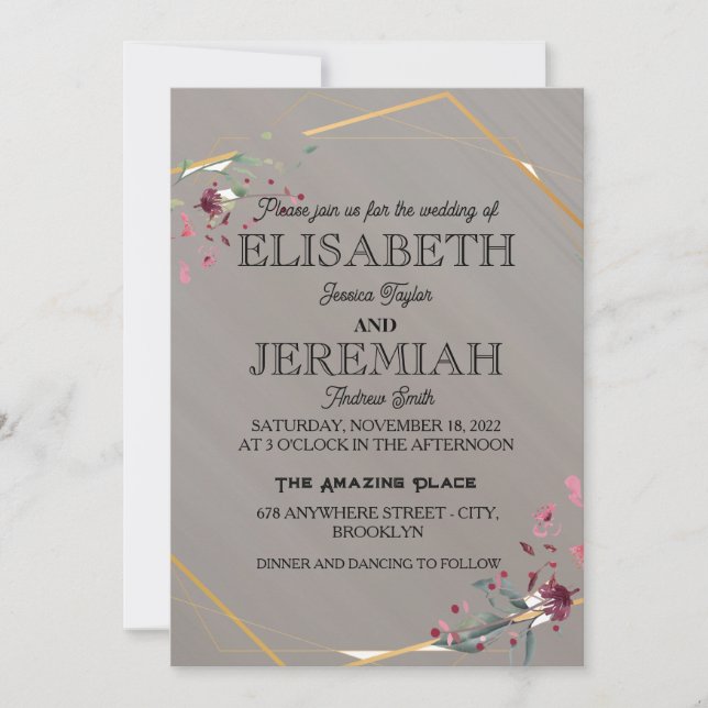 elegant Classic luxurious formal wedding  Invitation (Front)
