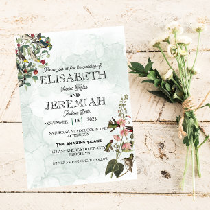 elegant Classic luxurious white floral wedding  Invitation