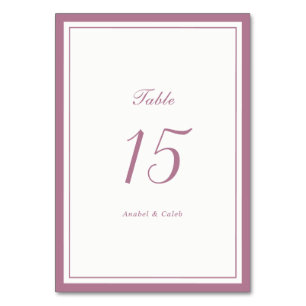 Elegant Classic Mauve Rose Frame Wedding Table Number