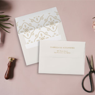 Elegant Classic Mediterranean Tile Wedding Envelope