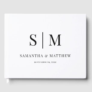 Elegant Classic Minimal Monogram Wedding Guest Book