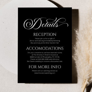 Elegant Classic Minimalist Wedding Details Enclosure Card