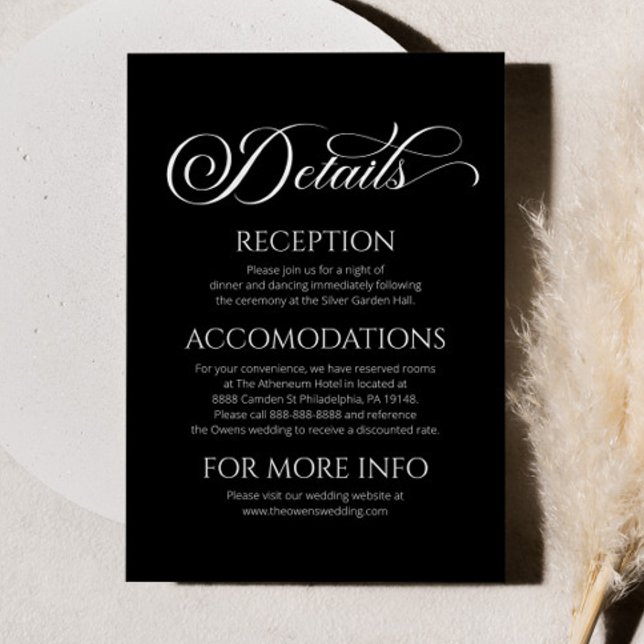 Elegant Classic Minimalist Wedding Details Enclosure Card (Creator Uploaded)