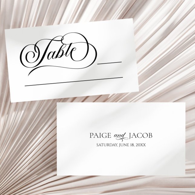 Elegant Classic Minimalist Wedding Place Card (Creator Uploaded)