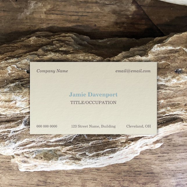 Elegant Classic Minimalistic Eggshell Blue Business Card (Creator Uploaded)
