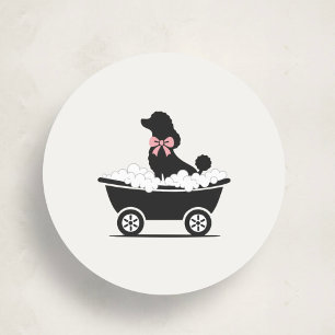 Elegant Classic Mobile Dog Groomer Seal Sticker