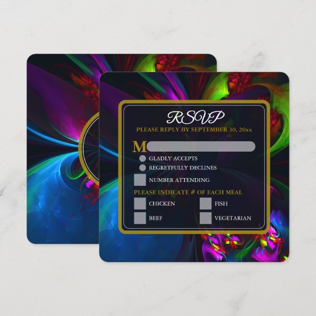 Elegant Classic Modern Floral Pattern #902 Wedding (Front/Back)