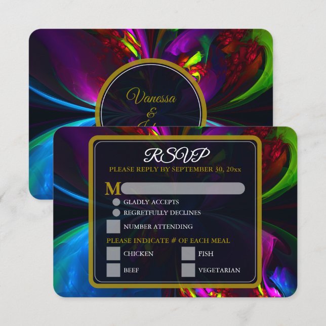 Elegant Classic Modern Floral Pattern #902 Wedding (Front/Back)