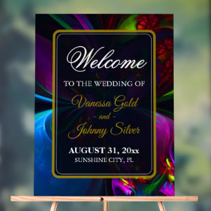 Elegant Classic Modern Floral Pattern #902 Wedding Acrylic Sign