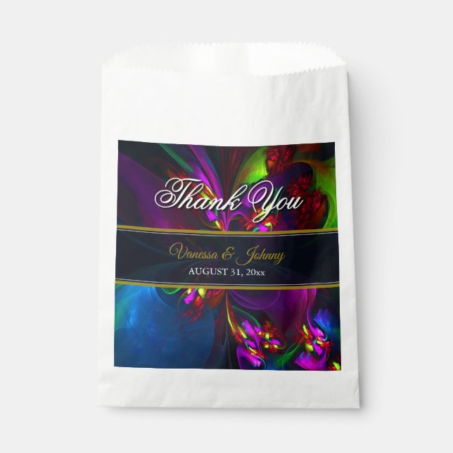Elegant Classic Modern Floral Pattern #902 Wedding Favour Bags (Front)