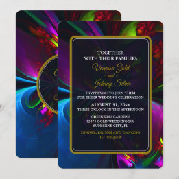 Elegant Classic Modern Floral Pattern #902 Wedding Invitation